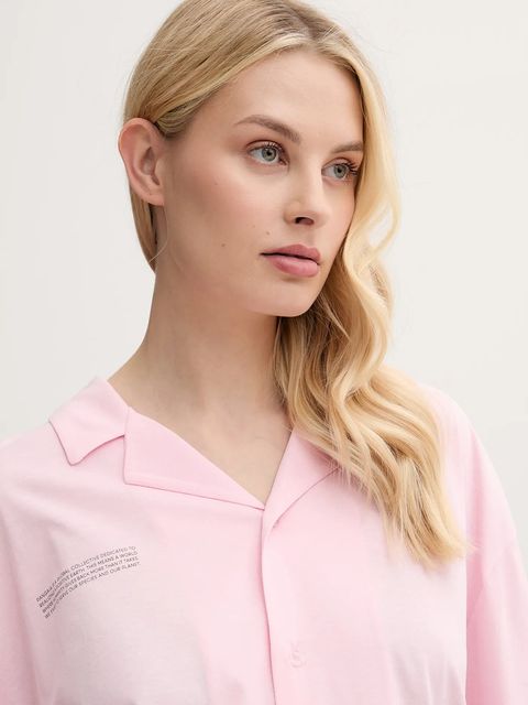 Pangaia piżama bawełniana damska kolor różowy bawełniana 10002463