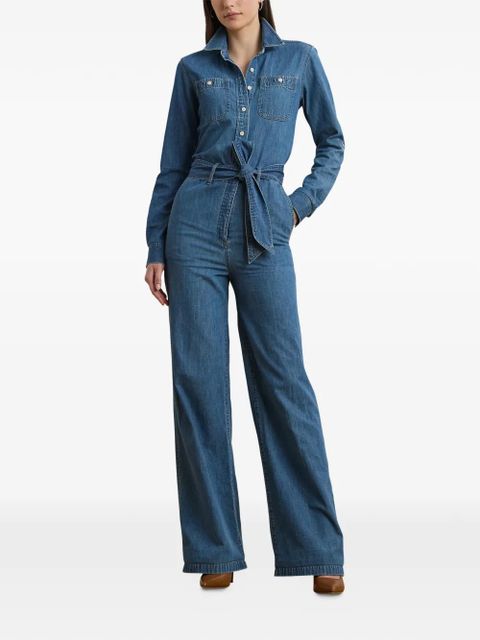 Lauren Ralph Lauren belted denim jumpsuit - Blue - zdjęcie produktu nr 2
