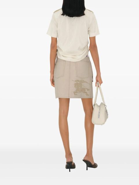 Burberry Equestrian Knight denim skirt - Neutrals
