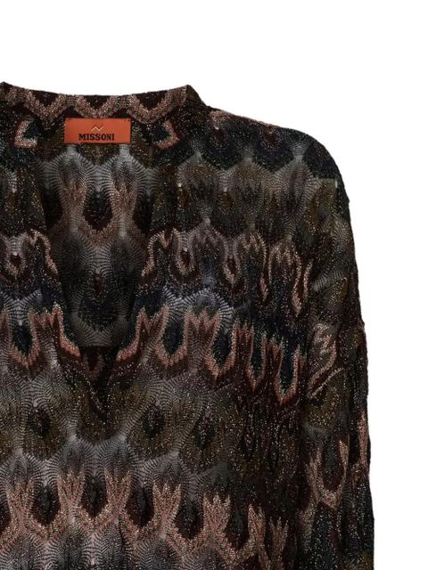 Missoni V-neck textured blouse - Black - zdjęcie produktu nr 2