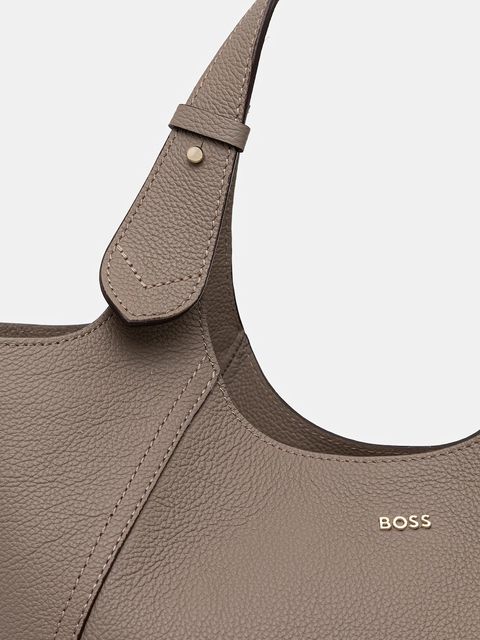 BOSS torebka skórzana kolor brązowy 50552117