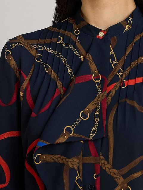 Lauren Ralph Lauren koszula damskie kolor granatowy regular 200P03553