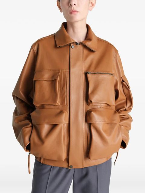 LEMAIRE multipocket leather jacket - Brown