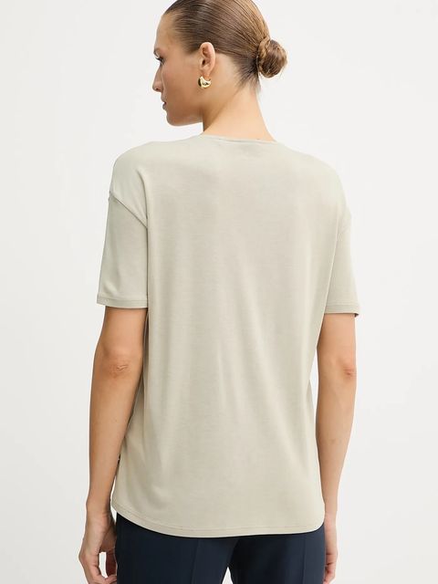 BOSS t-shirt z domieszką jedwabiu Esandy