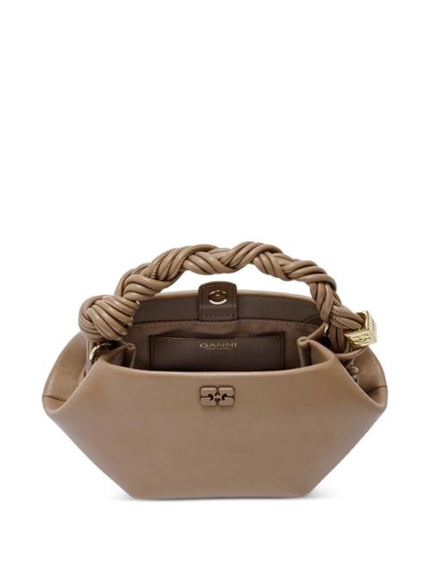 GANNI mini Bou logo tote bag - Neutrals