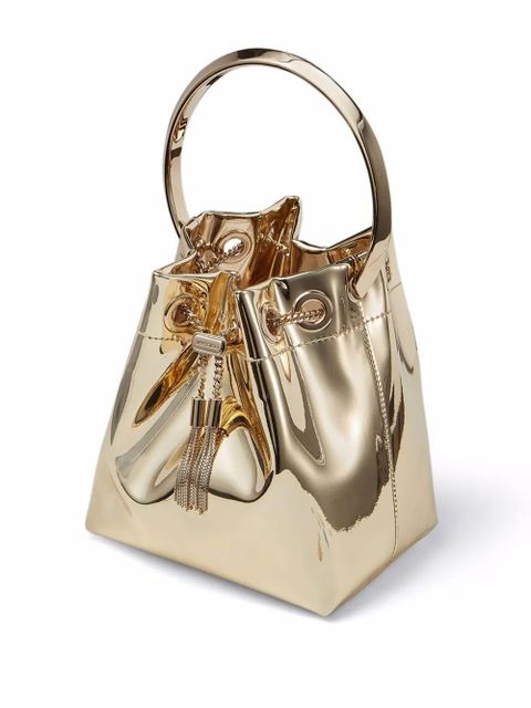 Jimmy Choo Bon Bon metallic bucket bag - Gold