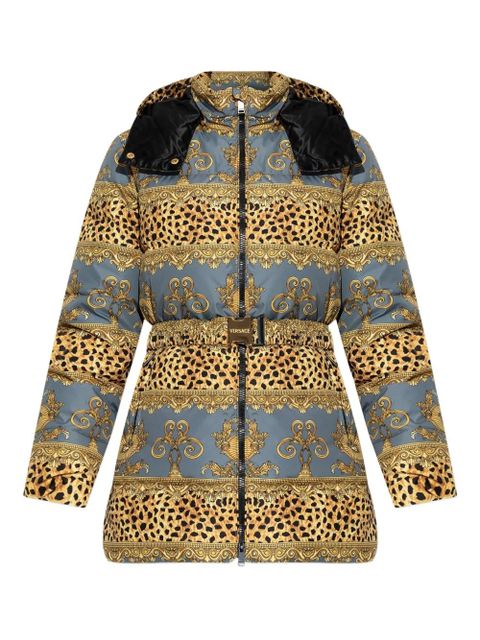Versace Duvet Stripes-print puffer jacket - Gold - zdjęcie produktu nr 1