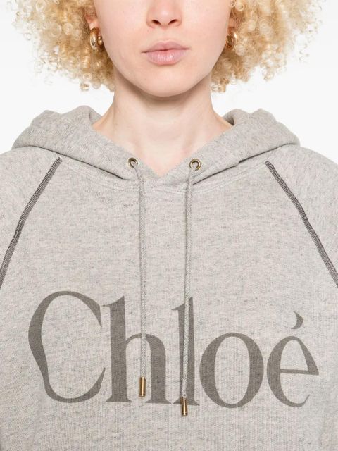 Chloé logo-print hoodie - Grey
