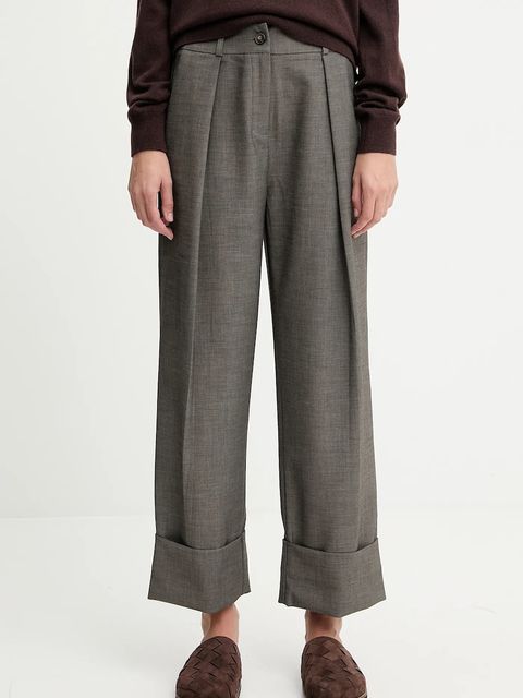 Answear.LAB spodnie damskie kolor szary proste high waist - zdjęcie produktu nr 1