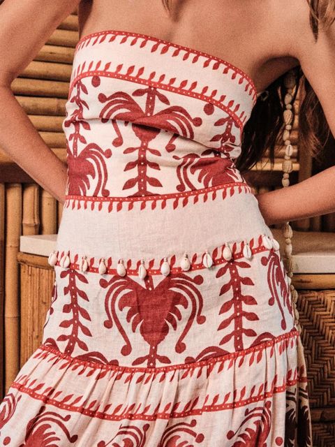 Johanna Ortiz Another Chance tiered printed dress - Neutrals