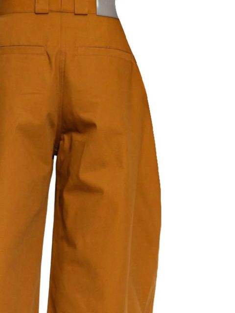 Balenciaga pleated wide-leg cropped trousers - Brown