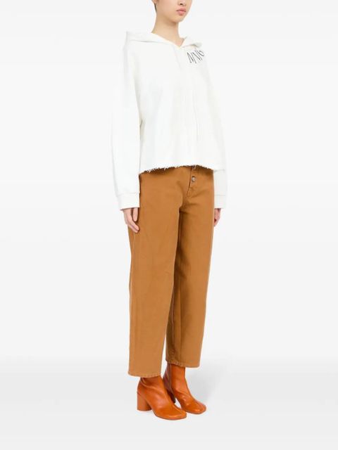 MM6 Maison Margiela logo-print hoodie - White