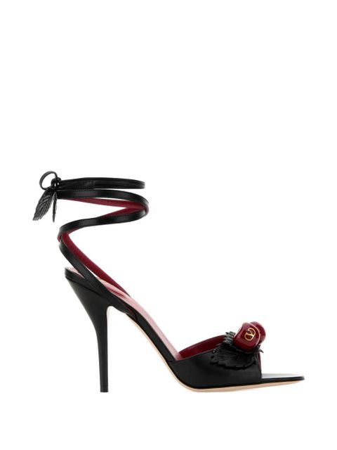 Valentino Garavani leaf-embellishment sandals - Black - zdjęcie produktu nr 1