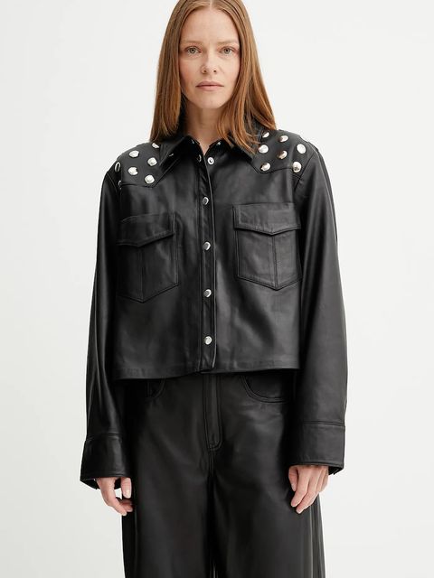 Gestuz kurtka skórzana kolor czarny przejściowa 10910464 - zdjęcie produktu nr 1