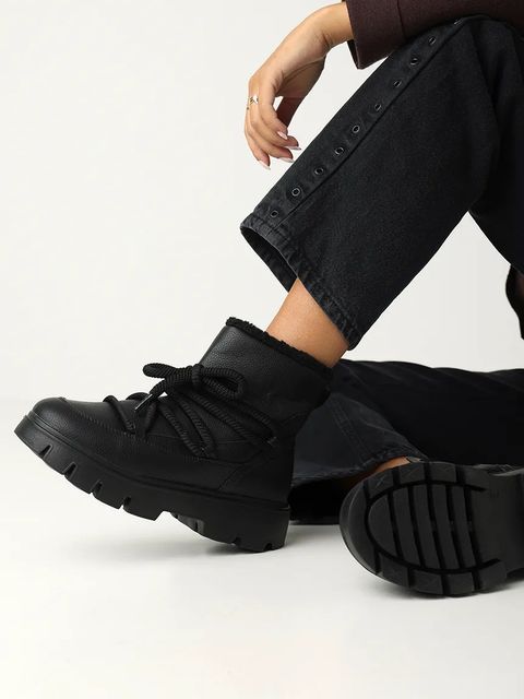 Mexx botki SIGMAR RHYTHM damskie kolor czarny na płaskim obcasie lekko ocieplone MI001708253W-02