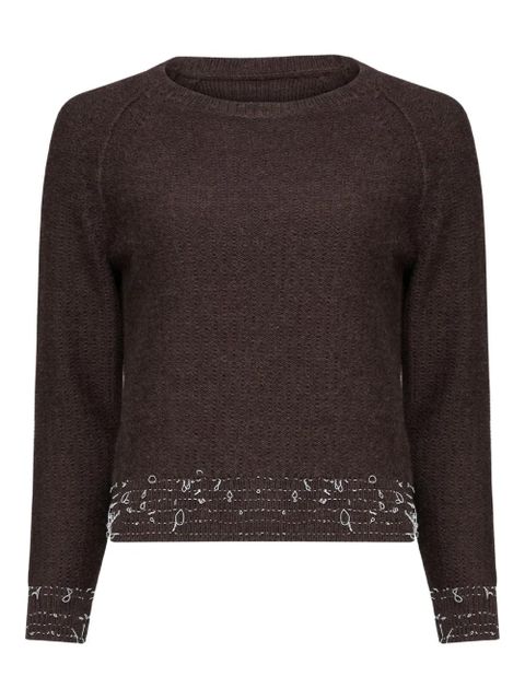 Maison Margiela crew neck long-sleeve cardigan - Brown - zdjęcie produktu nr 1