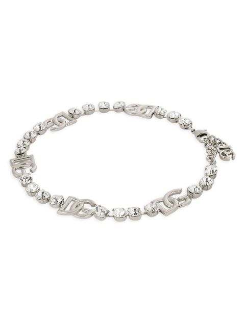 Dolce & Gabbana KIM DOLCE&GABBANA DG-logo rhinestone necklace - Silver