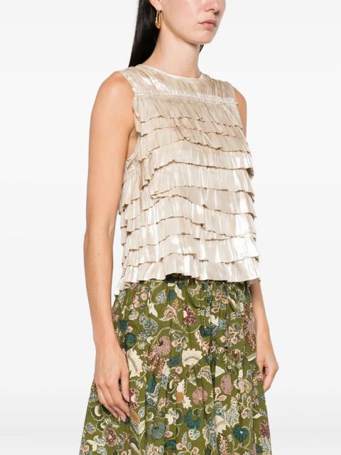 Ulla Johnson Quinn layered ruffled top - Neutrals
