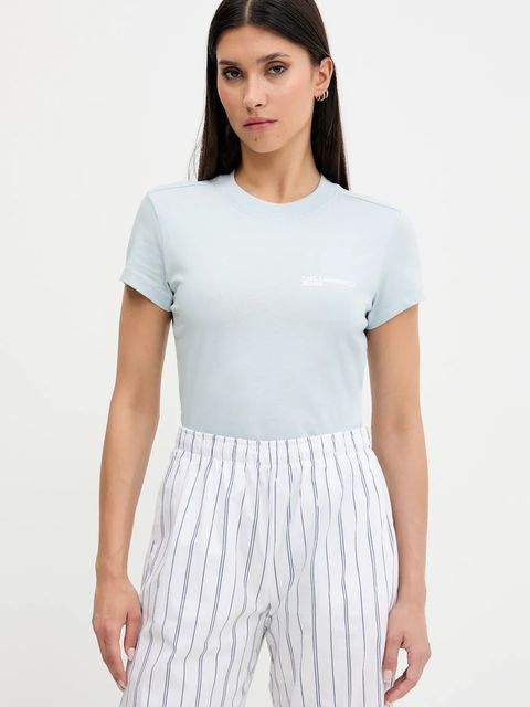 Karl Lagerfeld Jeans t-shirt bawełniany damski kolor niebieski A1W17004 - zdjęcie produktu nr 1