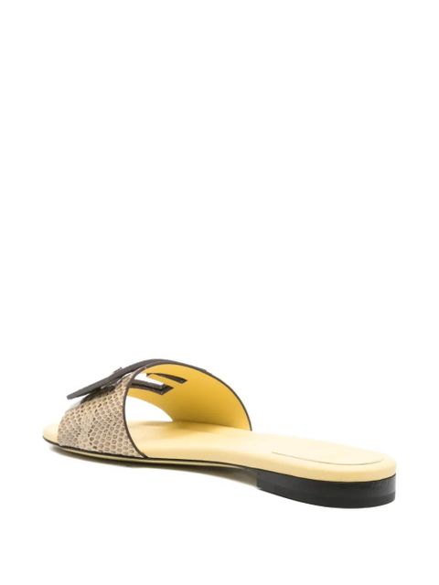 FENDI snakeskin leather sandals - Yellow