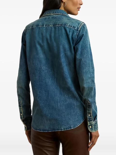 Lauren Ralph Lauren embroidered denim shirt - Blue
