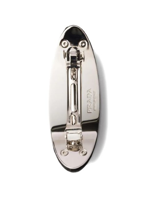 Prada satin and crystal hair clip - Black - zdjęcie produktu nr 2