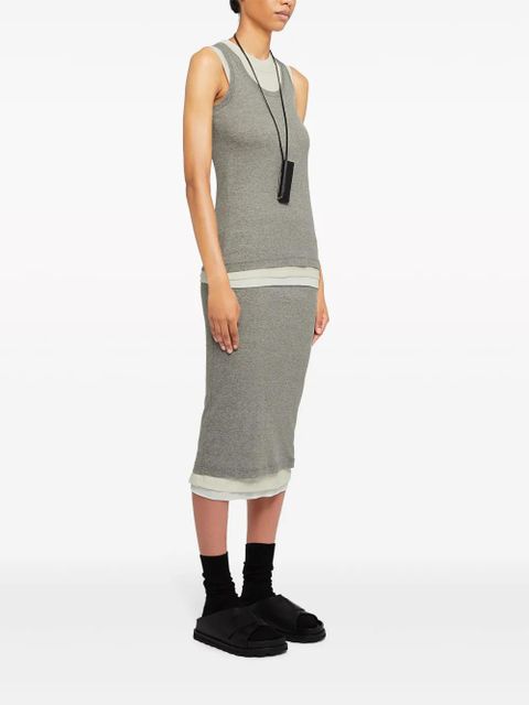Jil Sander layered cotton tank top - Grey - zdjęcie produktu nr 2