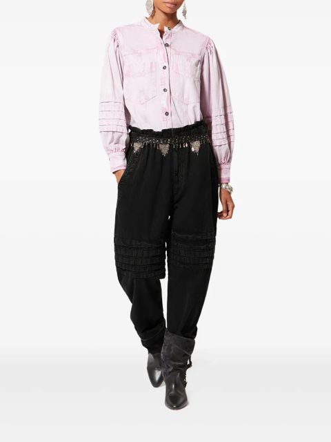 MARANT ÉTOILE Mellya ruffled-detail trousers - Black