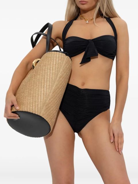 Balmain halterneck ruched bikini - Black