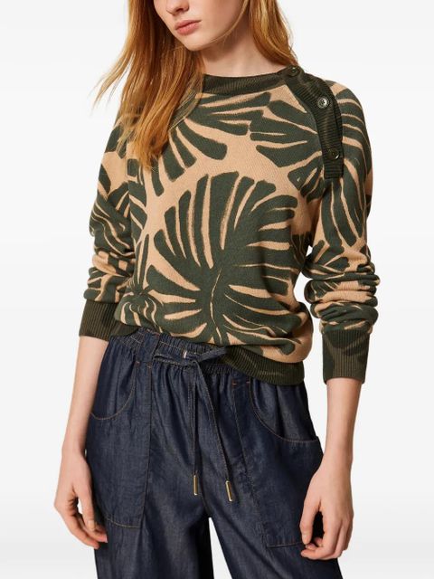 TWINSET leaf-print sweater - Neutrals - zdjęcie produktu nr 2