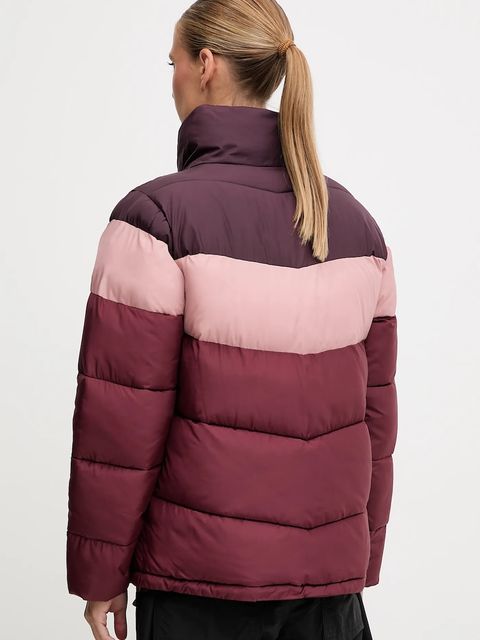 Columbia kurtka Puffect Colorblock damska kolor bordowy zimowa 2088481