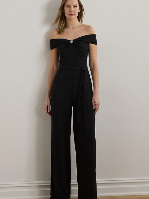 Lauren Ralph Lauren kombinezon kolor czarny z dekoltem hiszpańskim 200971129 - zdjęcie produktu nr 1