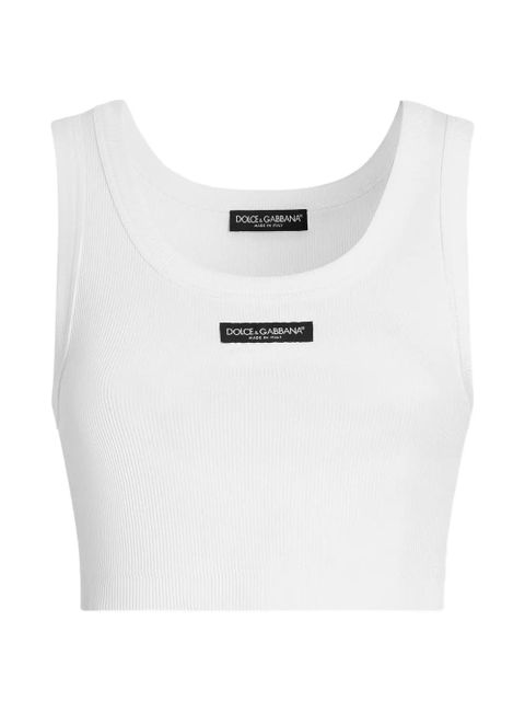Dolce & Gabbana ribbed crop top - White - zdjęcie produktu nr 1