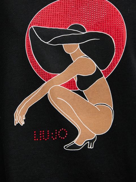 Liu Jo t-shirt damski kolor czarny VA5153.JS003