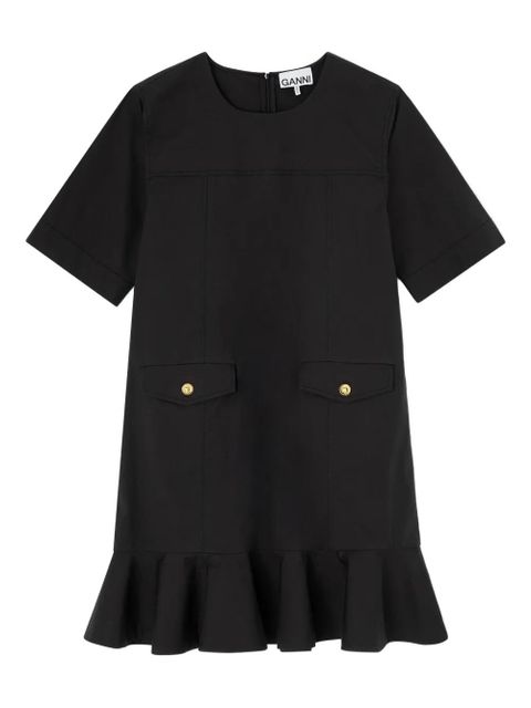 GANNI ruffled pocket dress - Black - zdjęcie produktu nr 1