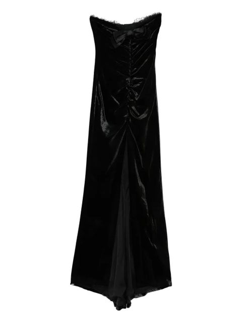 Alessandra Rich bow-detail velvet gown - Black - zdjęcie produktu nr 1