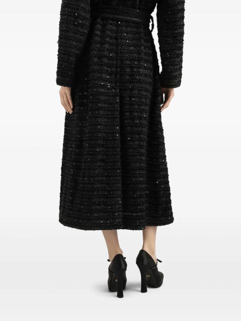 Dolce & Gabbana sequin-embellished tweed coat - Black