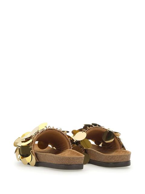 Rabanne sequin-embellished slides - Gold