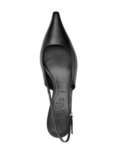 Aeyde 50mm pointed-toe leather pumps - Black