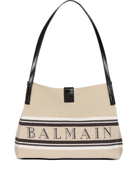 Balmain small Release canvas tote bag - Neutrals - zdjęcie produktu nr 1