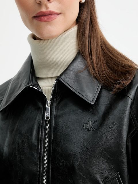 Calvin Klein Jeans kurtka kolor czarny przejściowa LV047C518G