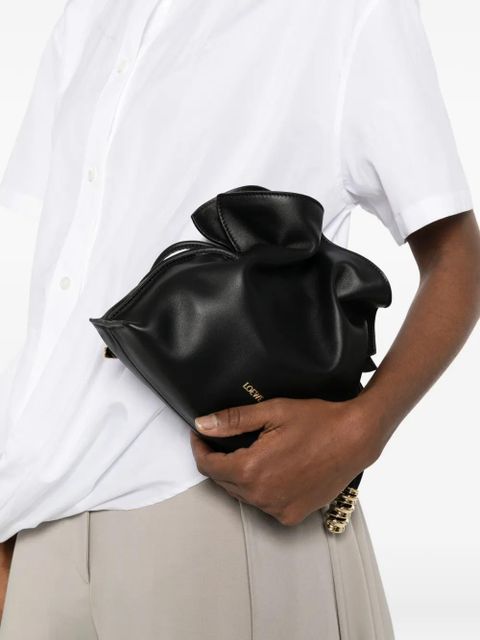 LOEWE mini Flamenco logo-detail clutch bag - Black - zdjęcie produktu nr 2