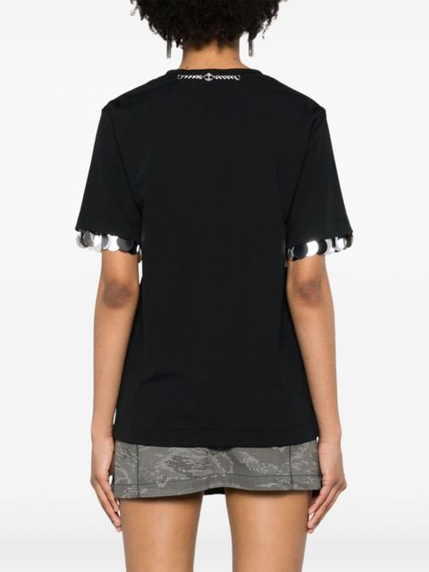 Rabanne sequin-detail T-shirt - Black