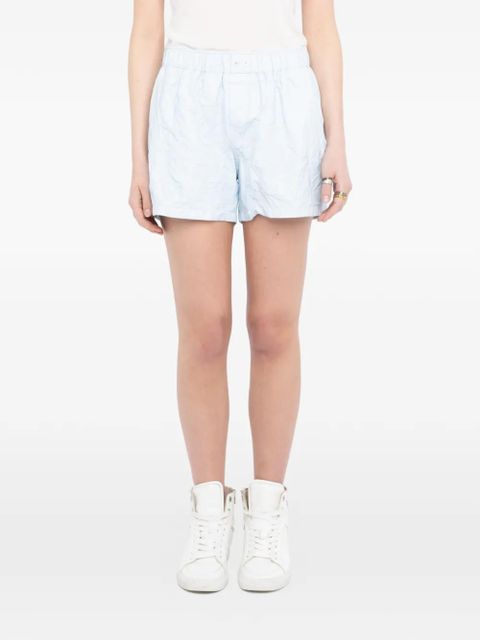 Zadig&Voltaire crumpled leather shorts - Blue