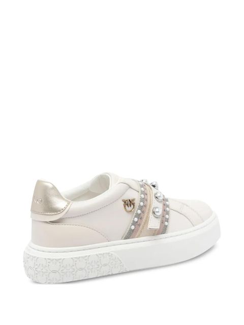 PINKO pearl-embellished platform sneakers - White - zdjęcie produktu nr 2