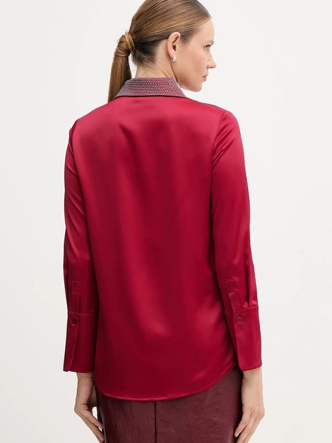 Joseph Ribkoff koszula damska kolor bordowy regular z kołnierzykiem klasycznym 254926