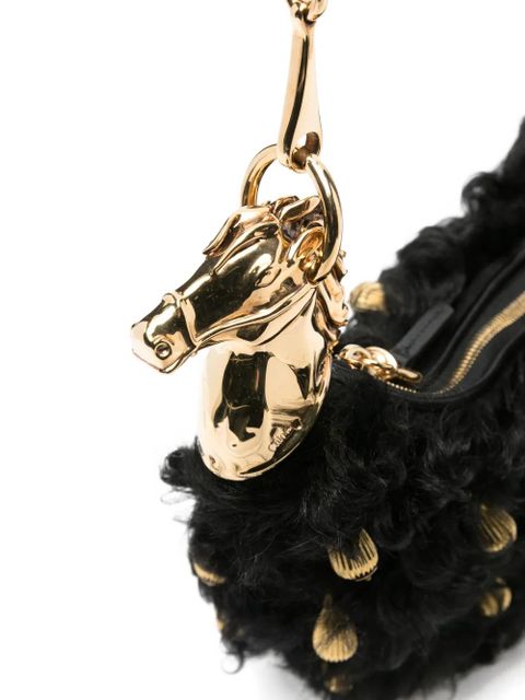 Chloé Chain Horse shearling shoulder bag - Black