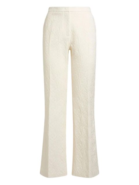 ETRO paisley-jacquard flared trousers - White - zdjęcie produktu nr 1