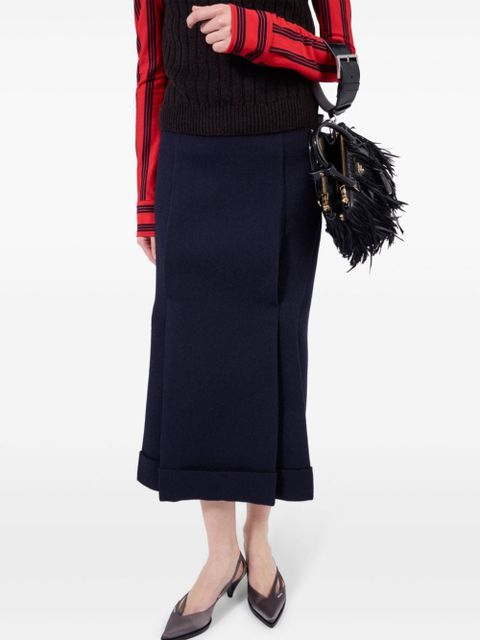 Prada deconstructed midi skirt - Blue