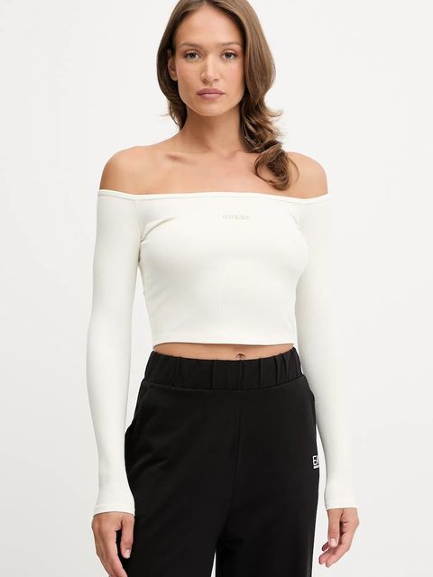 Guess longsleeve CARLA damski kolor beżowy V5YP07 K8RT2 - zdjęcie produktu nr 1